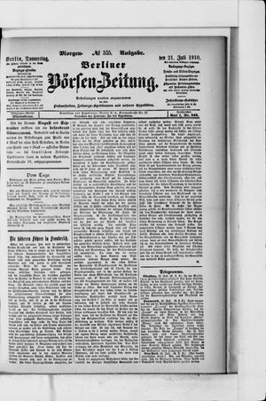 Berliner Börsen-Zeitung vom 21.07.1910