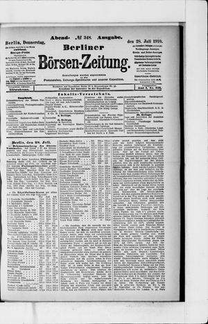 Berliner Börsen-Zeitung vom 28.07.1910