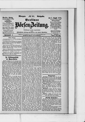Berliner Börsen-Zeitung vom 05.08.1910