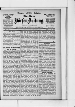 Berliner Börsen-Zeitung vom 09.08.1910