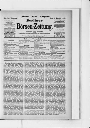 Berliner Börsen-Zeitung vom 09.08.1910