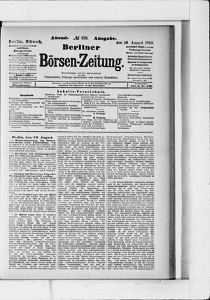 Berliner Börsen-Zeitung on Aug 10, 1910