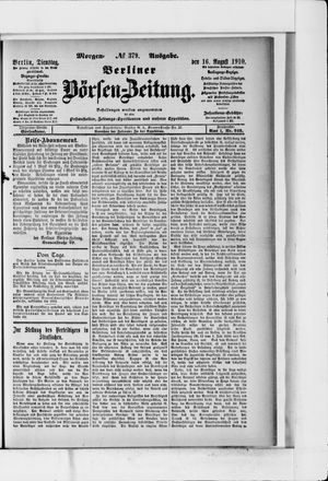 Berliner Börsen-Zeitung vom 16.08.1910