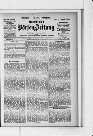 Berliner Börsen-Zeitung vom 19.08.1910