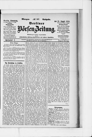 Berliner Börsen-Zeitung vom 20.08.1910