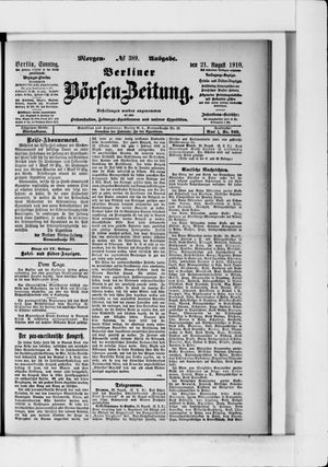 Berliner Börsen-Zeitung vom 21.08.1910