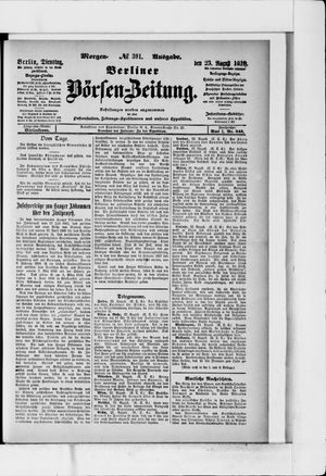Berliner Börsen-Zeitung vom 23.08.1910