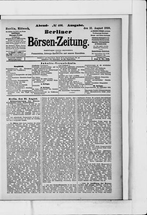Berliner Börsen-Zeitung vom 31.08.1910