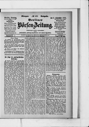 Berliner Börsen-Zeitung vom 06.09.1910