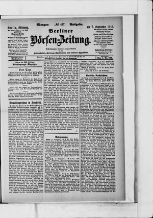 Berliner Börsen-Zeitung vom 07.09.1910