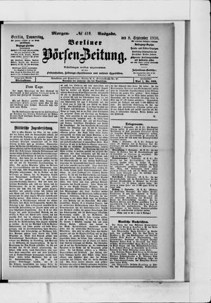 Berliner Börsen-Zeitung vom 08.09.1910