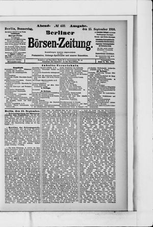 Berliner Börsen-Zeitung vom 15.09.1910