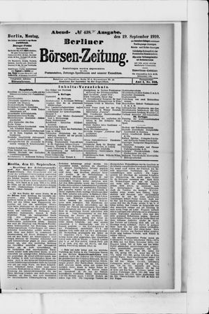 Berliner Börsen-Zeitung vom 19.09.1910