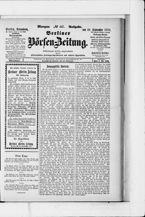 Berliner Börsen-Zeitung vom 24.09.1910