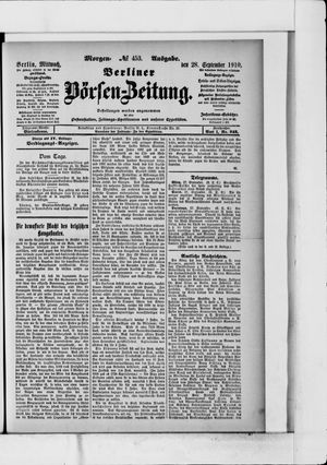 Berliner Börsen-Zeitung vom 28.09.1910