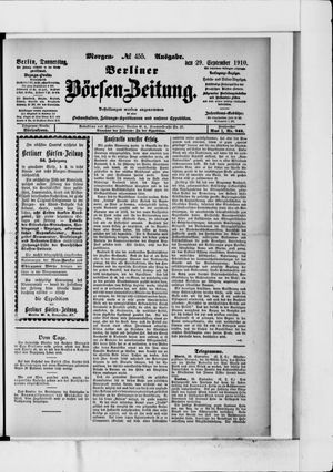 Berliner Börsen-Zeitung vom 29.09.1910