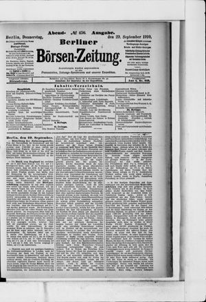 Berliner Börsen-Zeitung vom 29.09.1910