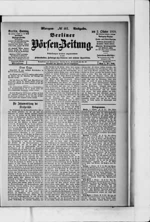 Berliner Börsen-Zeitung vom 02.10.1910