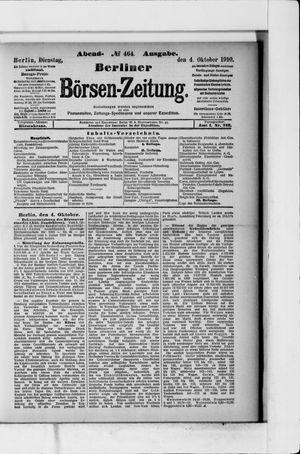 Berliner Börsen-Zeitung vom 04.10.1910
