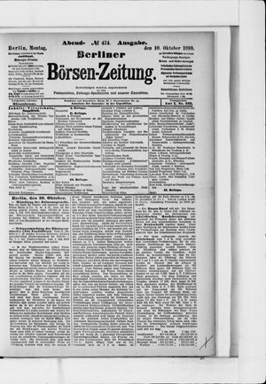 Berliner Börsen-Zeitung vom 10.10.1910