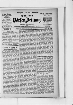 Berliner Börsen-Zeitung vom 14.10.1910