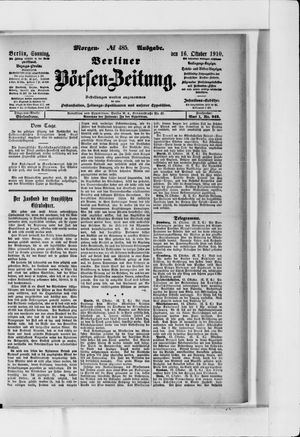 Berliner Börsen-Zeitung vom 16.10.1910