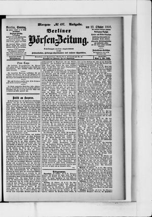 Berliner Börsen-Zeitung vom 23.10.1910