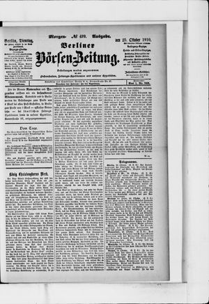 Berliner Börsen-Zeitung vom 25.10.1910