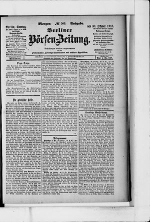 Berliner Börsen-Zeitung vom 30.10.1910