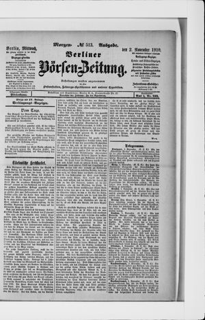 Berliner Börsen-Zeitung vom 02.11.1910