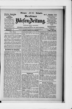 Berliner Börsen-Zeitung vom 03.11.1910