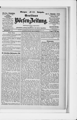 Berliner Börsen-Zeitung vom 05.11.1910