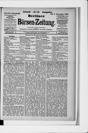 Berliner Börsen-Zeitung vom 05.11.1910