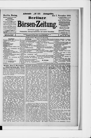 Berliner Börsen-Zeitung vom 07.11.1910
