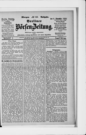 Berliner Börsen-Zeitung vom 08.11.1910
