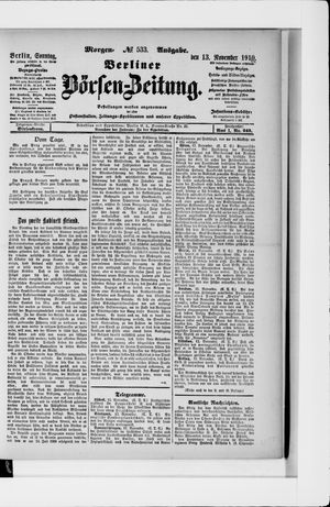 Berliner Börsen-Zeitung vom 13.11.1910