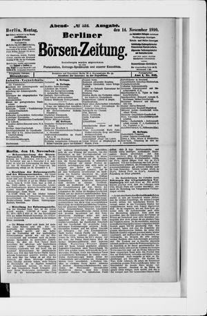 Berliner Börsen-Zeitung vom 14.11.1910