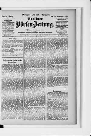Berliner Börsen-Zeitung vom 18.11.1910