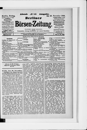 Berliner Börsen-Zeitung vom 18.11.1910