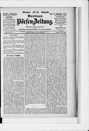 Berliner Börsen-Zeitung vom 19.11.1910
