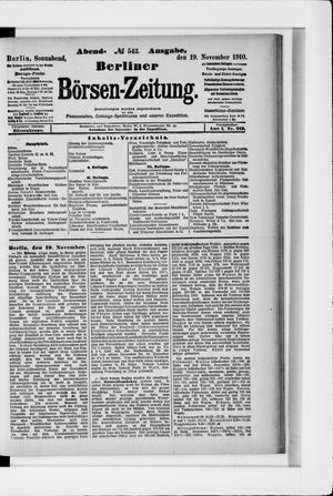 Berliner Börsen-Zeitung vom 19.11.1910