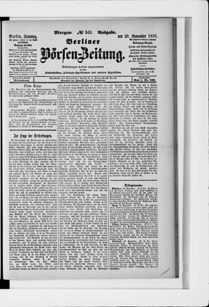 Berliner Börsen-Zeitung vom 20.11.1910