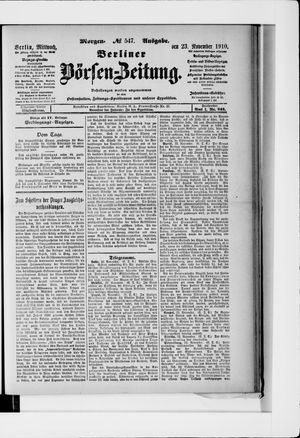 Berliner Börsen-Zeitung vom 23.11.1910