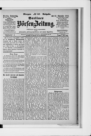 Berliner Börsen-Zeitung vom 24.11.1910