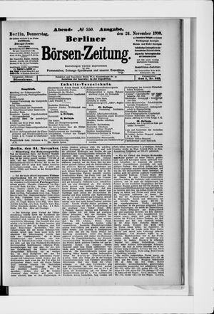 Berliner Börsen-Zeitung vom 24.11.1910