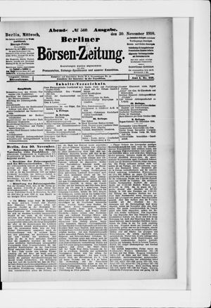 Berliner Börsen-Zeitung vom 30.11.1910