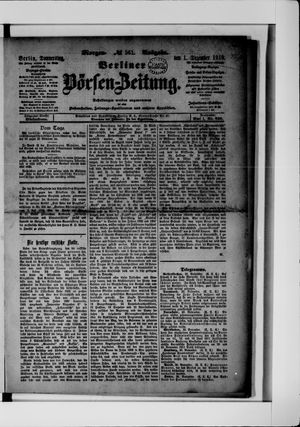 Berliner Börsen-Zeitung vom 01.12.1910