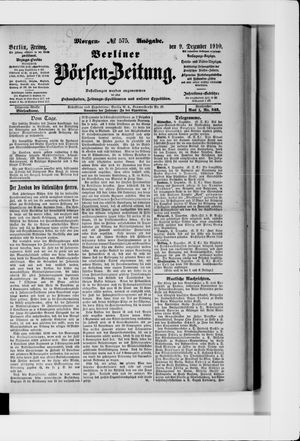 Berliner Börsen-Zeitung vom 09.12.1910