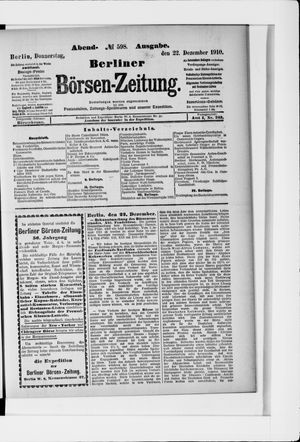 Berliner Börsen-Zeitung vom 22.12.1910