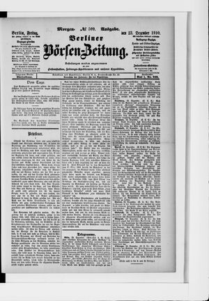 Berliner Börsen-Zeitung vom 23.12.1910